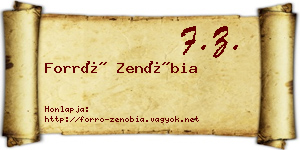 Forró Zenóbia névjegykártya